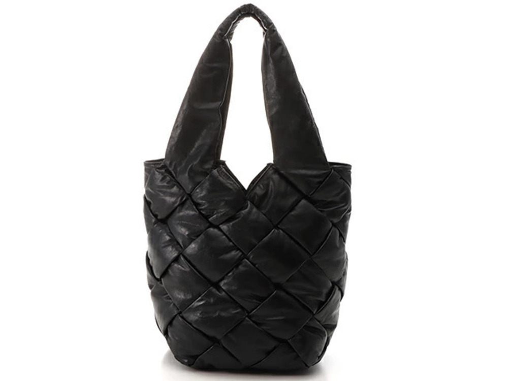 BOTTEGA VENETA Cassette Tote Bag Black Calfskin